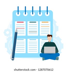 Checklist clipboard. Successful completion of business tasks. Questionnaire, survey, task list. Concept to do list, done job, presentation, banner, social media Flat vector illustration