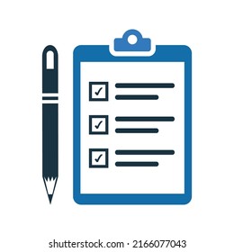 Checklist, clipboard, task icon. Editable vector illustration.