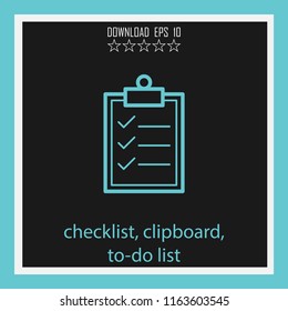 checklist, clipboard, yo-do list  vector icon