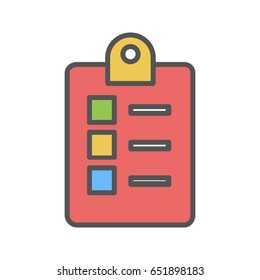 Checklist color icon. Isolated vector illustration on white background.