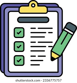 Checklist color outline icons design