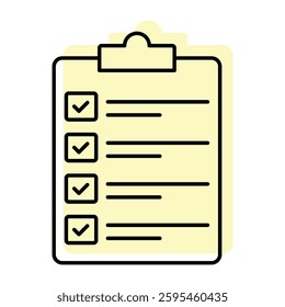 Checklist color shadow thinline icon , vector, pixel perfect, illustrator file 