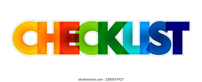 Checklist colorful text quote, concept background