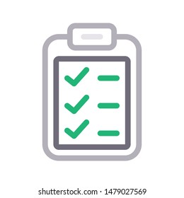 checklist colour line vector icon