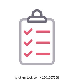checklist colour line vector icon