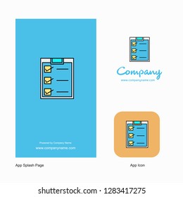 Checklist Company Logo App Icon and Splash Page Design. Creative Business App Design Elements