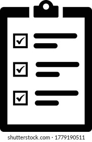 Checkliste, vollständiges Tasksymbol / schwarze Farbe