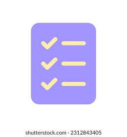 Checklist of completed tasks pixel perfect flat gradient color ui icon. Project management. Simple filled pictogram. GUI, UX design for mobile application. Vector isolated RGB illustration