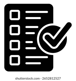 Ícone De Conclusão Da Lista De Verificação Estilo Em Negrito Para Vários Fins De Design
