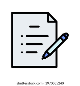 Checklist, compose, pen icon vector image. Can also be used for customer support and UI. Suitable for use on web apps, mobile apps and print media.