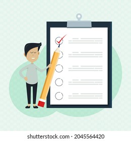 Checklist concept and to do list illustration background.