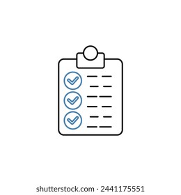 Checklist concept line icon. Simple element illustration. Checklist concept outline symbol design.