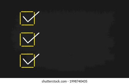 Checklist with Copyspace on blackboard. Vector background