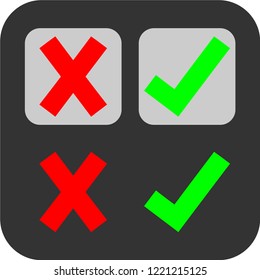 Checklist And Cross, Tick And Cross. An additional Vector .Eps file available. ( you can use elements separately )