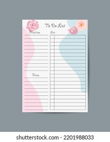 checklist, daily plan. To do list planning schedule work time management vector illustration