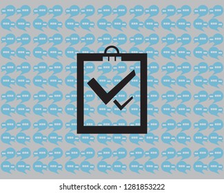 checklist data file magnifying assessment. Flat design icon