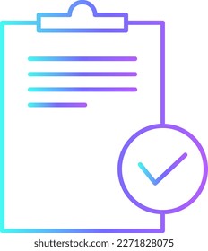 Checklist delivery service icons with purple blue outline style. Shipping logistics symbol sign. Simple vector illustration. Related to package, fee, fast courier