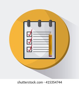 Checklist design. document illustration. mark concept