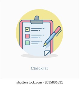 Checklist or To Do List Icon Concept