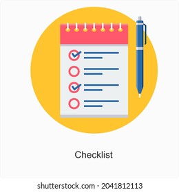 Checklist or To Do List Icon Concept