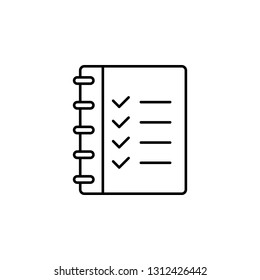 checklist, to do list icon. Simple thin line, outline vector of Business management icons for UI and UX, website or mobile application