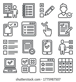 Checkliste aktivieren und Symbole auflisten. Vektorgrafik
