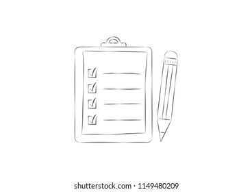 checklist to do list memory hand drawn sketch vector illustration pencil right - Shutterstock ID 1149480209