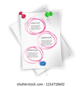 Checklist and To Do list on a paper sheets, to do list with important things vector illustration