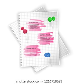 Checklist and To Do list on a paper sheets, to do list with important things vector illustration