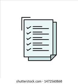 Checklist, To Do List, Work Task, Notepad  Flat Color Icon. Vector icon banner Template