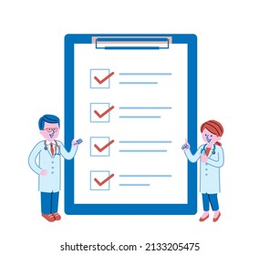 Checklist And Doctor's Illustration On The Binder