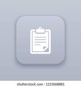 Checklist, document button, best vector on a gray background