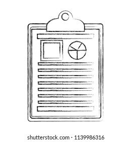 checklist with document file and statistics pie graphic