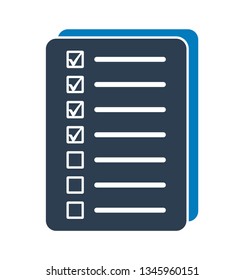 Checklist document Icon. Flat style vector EPS.