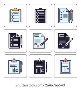 Checklist and Document Icons for Tasks, Reports, and Planning