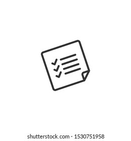 Checklist document line icon in simple design on a white background