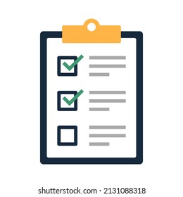 Checklist document paper illustration. Clipboard with check mark icon