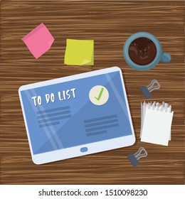 checklist document with supply vector illustration