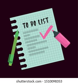 checklist document with supply vector illustration