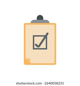 Checklist documents icon vector. Clipboard with checkmark for tasks, surveys, to-do lists, and reports.