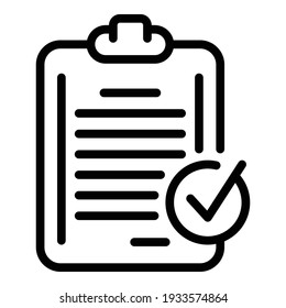 Checklist done icon. Outline checklist done vector icon for web design isolated on white background