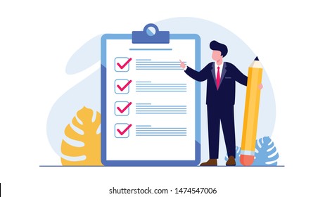 Checklist Done. Things To Do Target. Flat Vector Illustration 