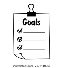 Checklist doodle icon. Clipboard and check marks. Achievements of goals. Linear vector illustration.