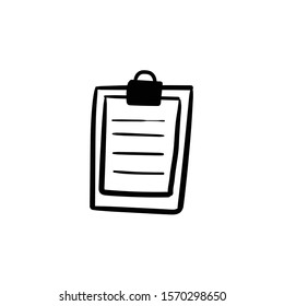 checklist doodle icon vector hand drawing 