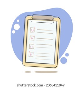 Checklist doodle vector illustration. Hand drawn sketch style. Vector illustration.
