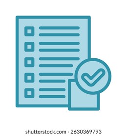 Checklist dual tone blue color, mini illustration icon. use for modern concept, print, UI, UX kit, web and app development. Vector related to sales, logistic and ecommerce