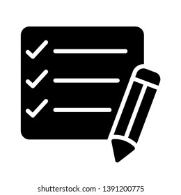 checklist edit vector glyph icon 