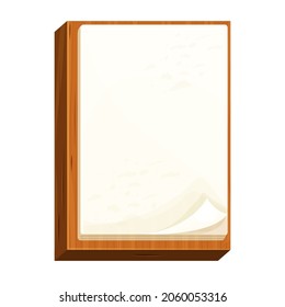 Checklist empty on a wooden board note paper, to do work in cartoon style isolated on white background. Successful completion tasks retro vintage..