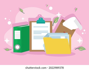 Checkliste und Briefmarkensymbole umhüllt
