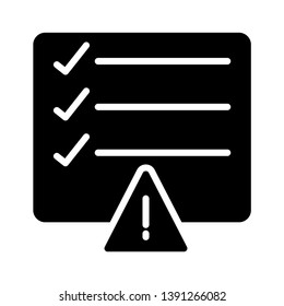 checklist error vector glyph icon 